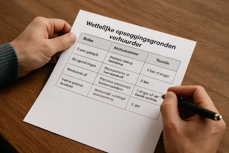 Wettelijke opzeggingsgronden verhuurder